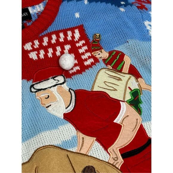 Blizzard Bay workout ugly Christmas sweater size M - Picture 12 of 13